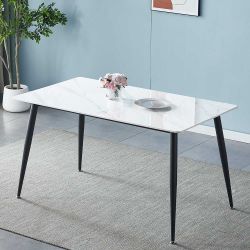 Küchen Tisch mit Hochglanzplatte in Weiß Schwarz günstig online kaufen