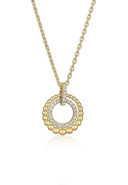 Elli Kette mit Anhänger Kreis Kristalle Anhänger Silberfarben für Damen, Ku günstig online kaufen