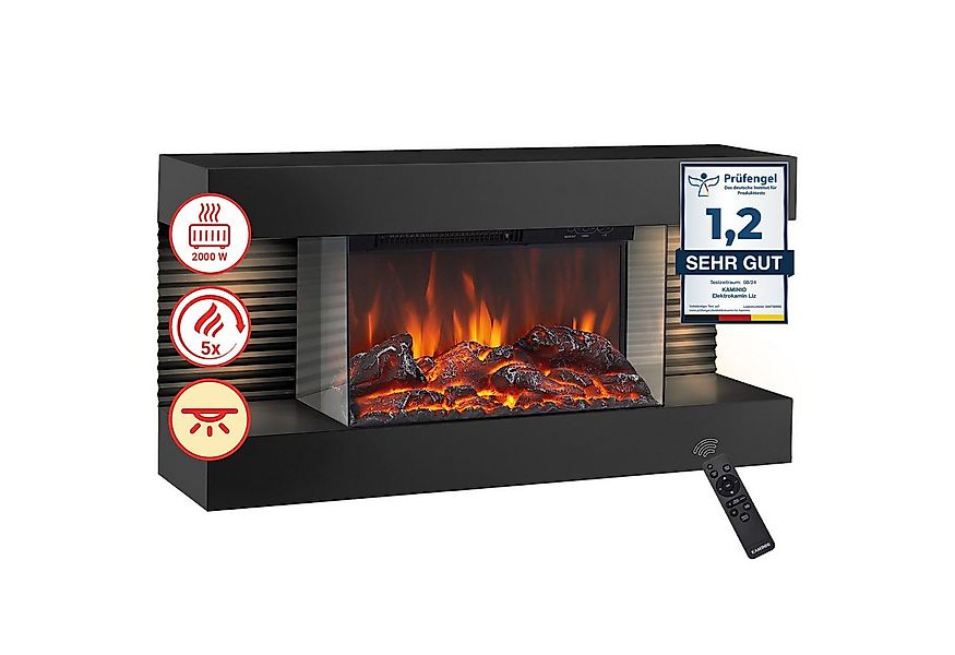 KAMINIO Elektrokamin LIZ, Elektrischer Kamin: 3D-Flammeneffekt, LED-Ambient günstig online kaufen