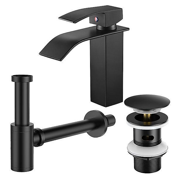 Auralum Max Waschtischarmatur Schwarz Wasserfall Wasserhahn günstig online kaufen
