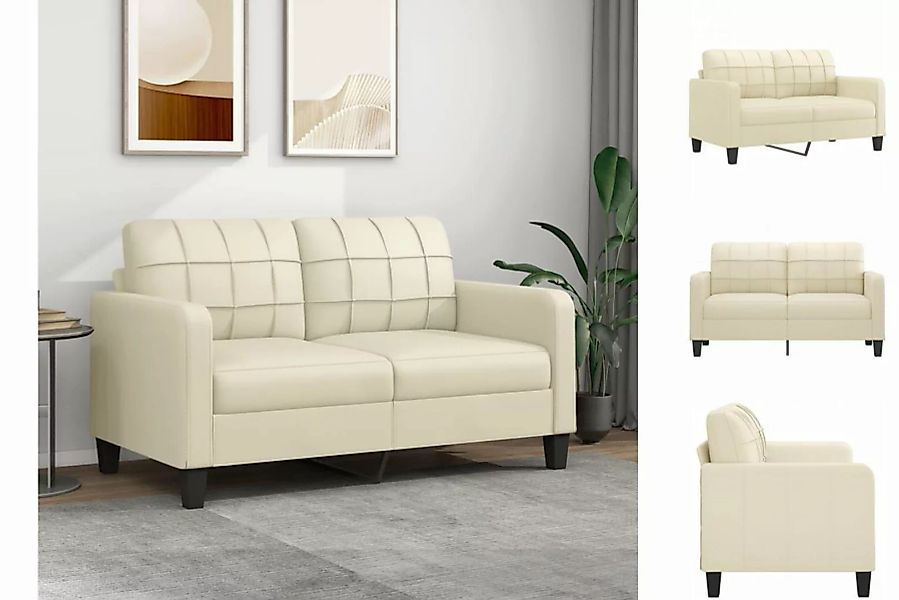 vidaXL Sofa 2-Sitzer-Sofa Couch Creme 140 cm Kunstleder günstig online kaufen