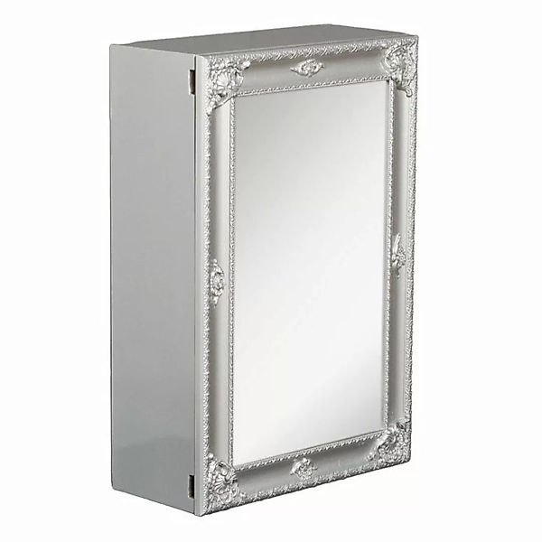 LebensWohnArt Mehrzweckschrank Spiegelschrank MARA Silber Grau ca. 40x60cm günstig online kaufen