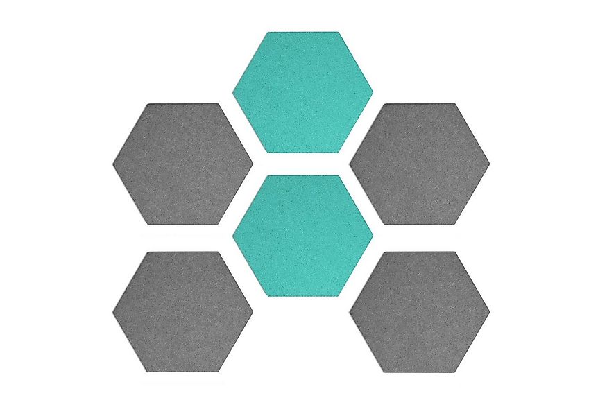 Navaris Memoboard Filz Memoboards Set, sechseckig, 6x 15x17,7x1,5cm mit Zub günstig online kaufen