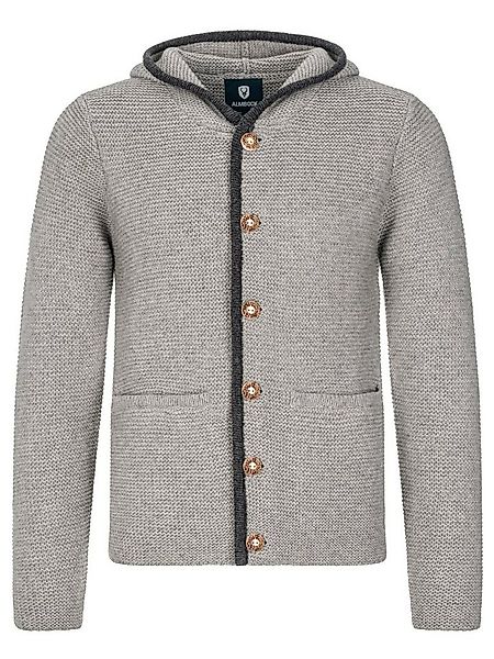Almbock Trachtenstrickjacke Strickjacke Bavaria (1-tlg) grau mit Kapuze günstig online kaufen