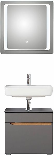 Saphir Badmöbel-Set "Quickset 2-teilig, Waschbeckenunterschrank mit LED-Spi günstig online kaufen
