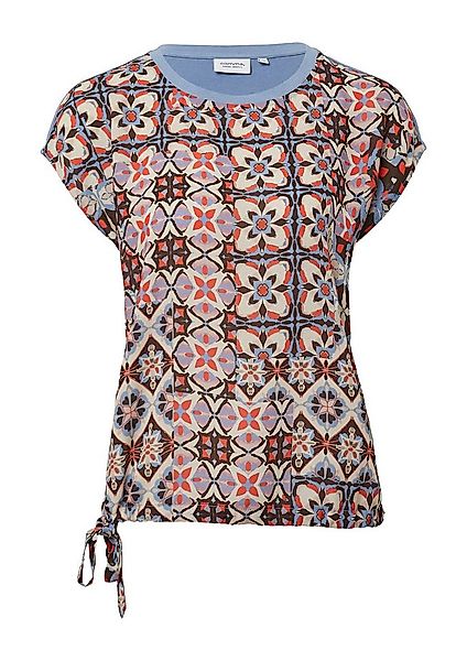comma Kurzarmshirt T-Shirt Blusenshirt im Fabricmix mit Knotendetail günstig online kaufen