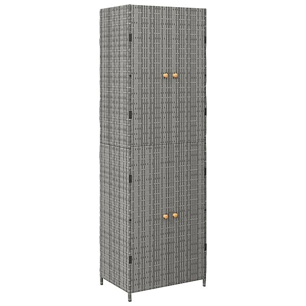 vidaXL Gartenschrank Grau 59x40x180 cm Poly Rattan günstig online kaufen