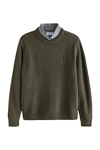 Next 2-in-1-Pullover Regular Fit Oxford-Pullover mit günstig online kaufen
