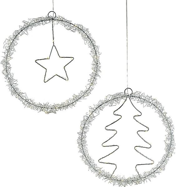 NOOR LIVING Dekolicht LED Weihnachtsdeko, Ø 33 cm, Dekohänger aus Metall, L günstig online kaufen