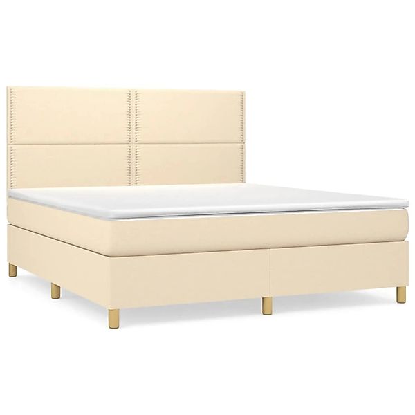 vidaXL Boxspringbett mit Matratze Creme 180x200 cm Stoff 3142278 günstig online kaufen