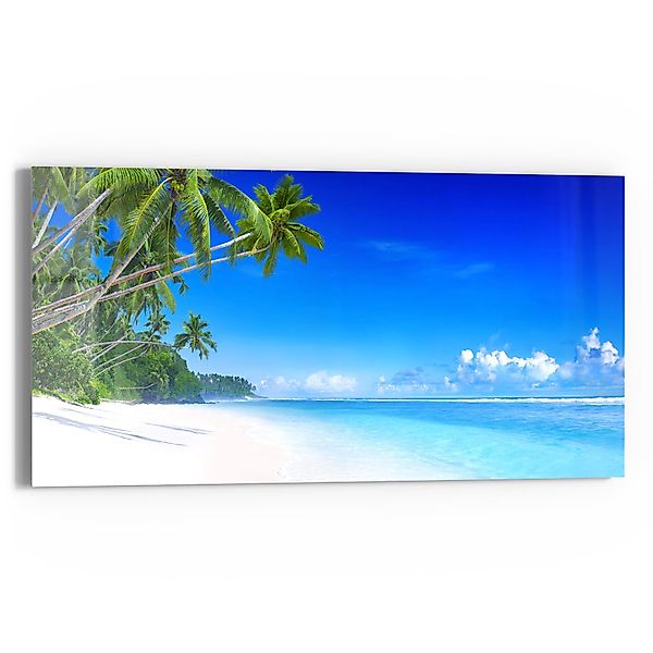 DEQORI Glasbild 'Palmen am Sandstrand', 'Palmen günstig online kaufen