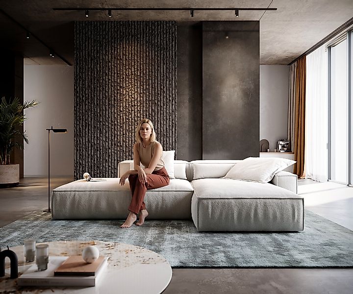 Ecksofa Freestyle Cozy 310x200 cm Bouclé Soft Beige günstig online kaufen