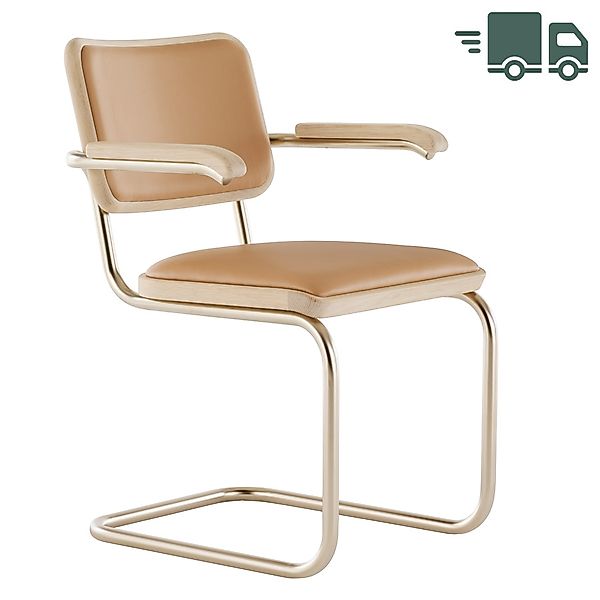 JS. THONET S 64 P NORDIC 01 | Eiche weiß pigmentiert | Leder Karamell | Sta günstig online kaufen
