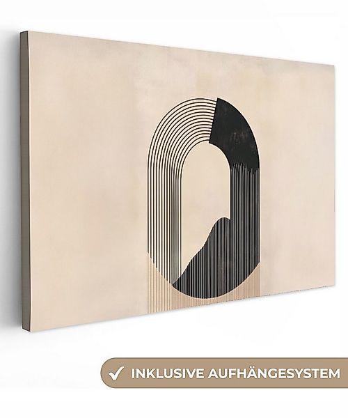 OneMillionCanvasses® Leinwandbild Grafisches geschwungenes Muster - Beige, günstig online kaufen