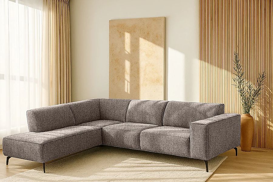 Home affaire Ecksofa "Lorcan, Breite 275 cm, weiches Sitzgefühl" mit schwar günstig online kaufen