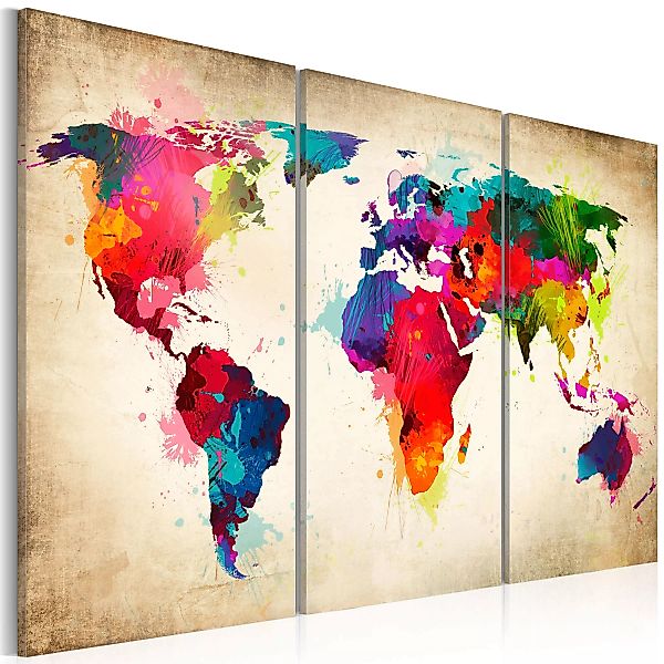 Wandbild - Rainbow Continents günstig online kaufen