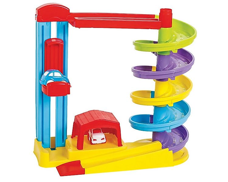 Lemodo Autorennbahn Autobahnset inkl. 2x Autos,Aufzug und Garage für Kinder günstig online kaufen