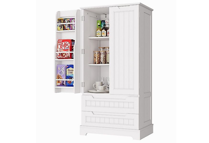 Bealife Sideboard hoher Küchenschrank mit 2 Schubladen und 2 Türen, Vorrats günstig online kaufen