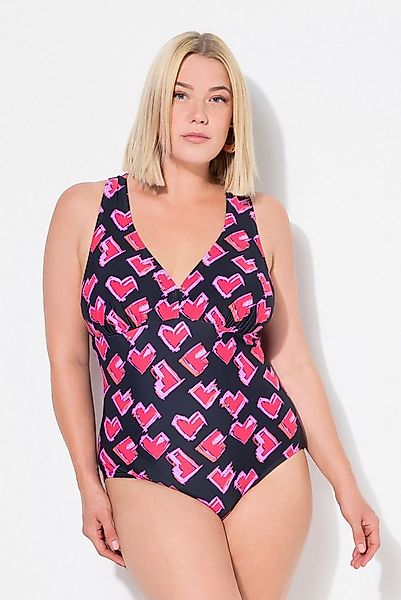 Ulla Popken Badeanzug Badeanzug Herzen Makramee-Träger Softcups recycelt günstig online kaufen