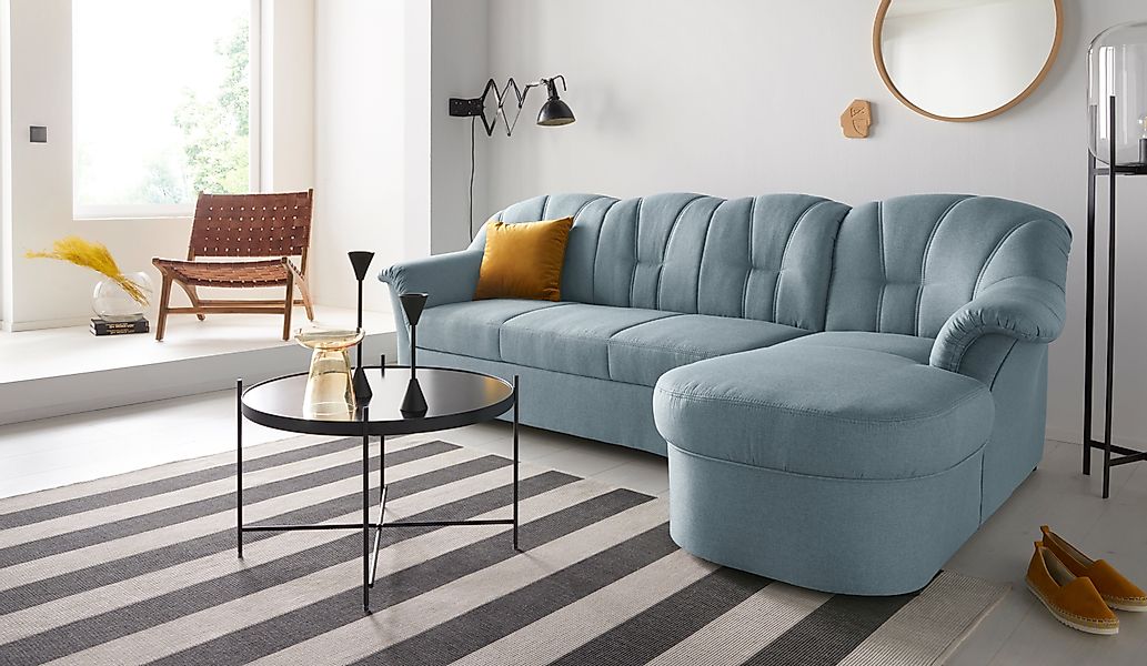 DOMO collection Ecksofa Papenburg, zeitlose Rückensteppung, günstig online kaufen