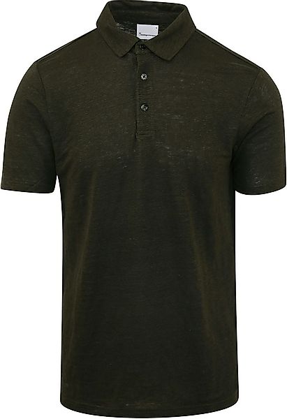 KnowledgeCotton Apparel Poloshirt Leinen Dunkelgrün - Größe L günstig online kaufen