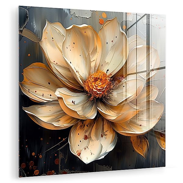 MuchoWow Acrylglasbild Blumen - Gold - günstig online kaufen