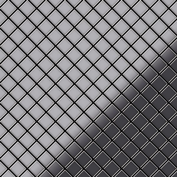 ALLOY Mosaik Fliese Massiv Metall Edelstahl Hochglanz Grau 1,6mm Diamond-s- günstig online kaufen