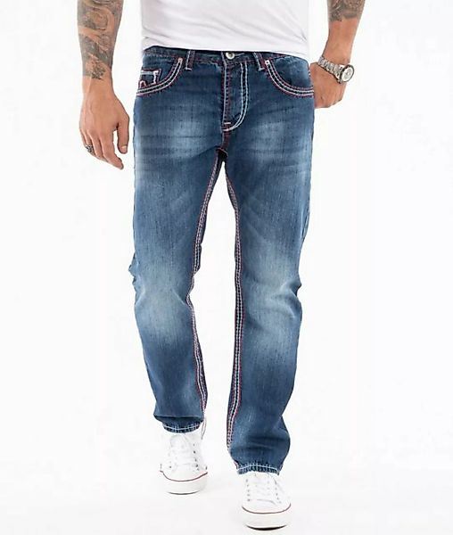 Rock Creek Straight-Jeans Herren Jeans dicke Nähte Dunkelblau RC-2272 günstig online kaufen