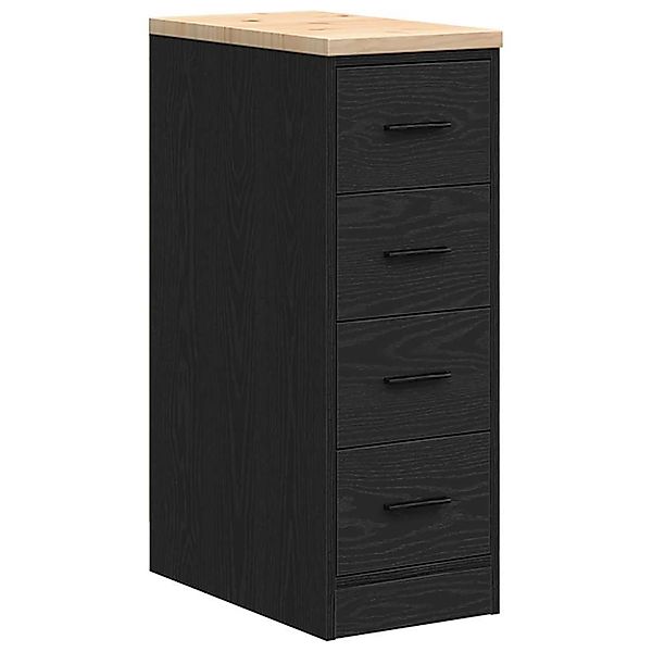 vidaXL Schrankmodule Garagen-Aufbewahrungsschrank Schwarz Massivholz Kiefer günstig online kaufen