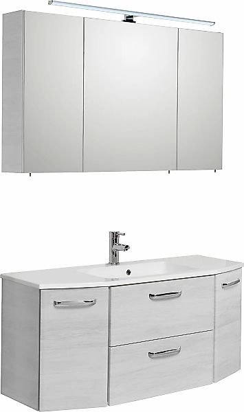 Saphir Badmöbel-Set "Quickset 2-teilig, Mineralmarmor-Waschtisch mit LED-Sp günstig online kaufen