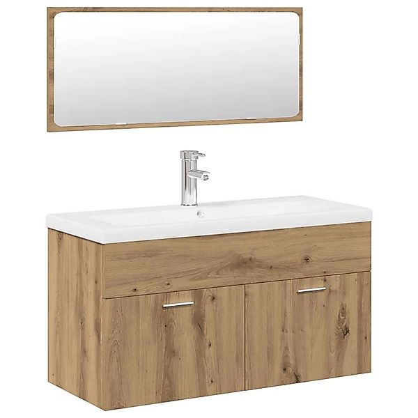vidaXL 3-Tlg Badmöbel-Set Artisan-Eiche Holzwerkstoff 3328912 günstig online kaufen