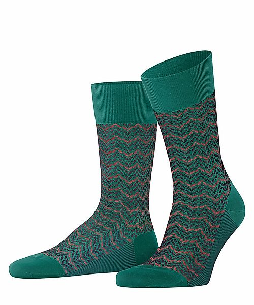FALKE Colour Waves Herren Socken, 43-44, Grün, AnderesMuster, Baumwolle, 12 günstig online kaufen