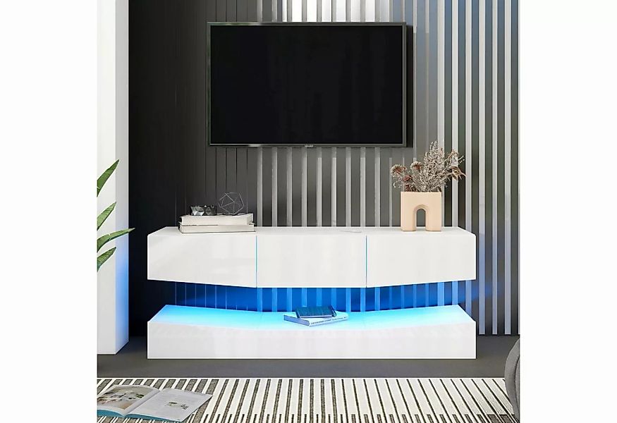 Odikalo TV-Schrank TV-Ständer 16-LED TV Board Hängend befestigt schwimmend günstig online kaufen