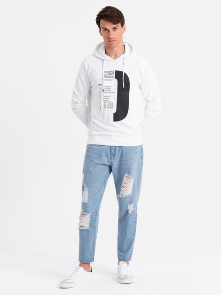 OMBRE Destroyed-Jeans Herren TAPERED FIT Denim-Hose günstig online kaufen