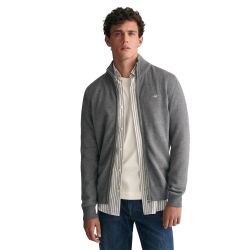 Gant Cardigan "CASUAL COTTON ZIP CARDIGAN" Mit Rippbündchen an Stehkragen, günstig online kaufen