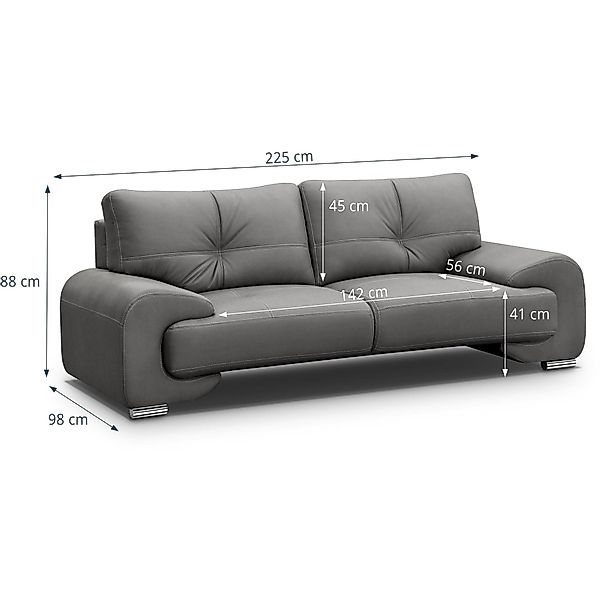 Beautysofa 3-Sitzer Maxime lux, 3-Sitzer Sofa günstig online kaufen
