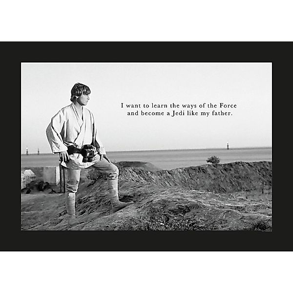 Disney Poster Star Wars Luke Skywalker Schwarz-Weiß 70 x 50 cm 610259 günstig online kaufen