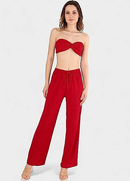 fashionshowcase Palazzohose Damen Crinkle-Hose mit elastischem günstig online kaufen