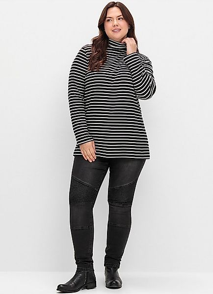 Sheego T-Shirt Rollkragenshirt . in Rippqualität günstig online kaufen