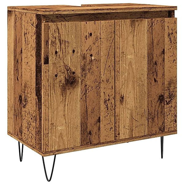 vidaXL Badezimmer-Set Badschrank Altholz-Optik 58x33x60 cm günstig online kaufen