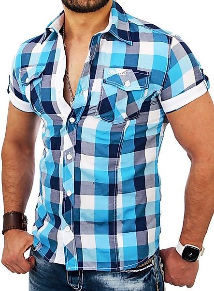 Reslad Kurzarmhemd Reslad Herren Kurzarm Hemd Oceanside RS-7065 kariertes K günstig online kaufen