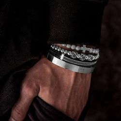 UNIQAL.de Edelstahlarmband Set Edelstahlarmband SET Herren günstig online kaufen