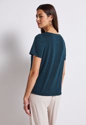 STREET ONE T-Shirt aus elastischem Materialmix günstig online kaufen