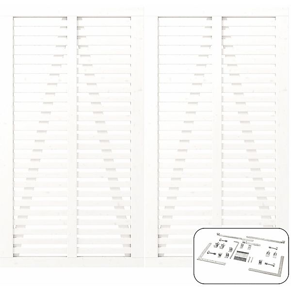 Plus Holz Doppeltor Harmoni Nadelholz Weiß 200 cm x 180 cm günstig online kaufen