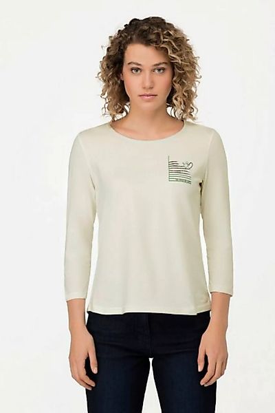 Gina Laura Rundhalsshirt Shirt Herz Rundhals 3/4-Ärmel günstig online kaufen