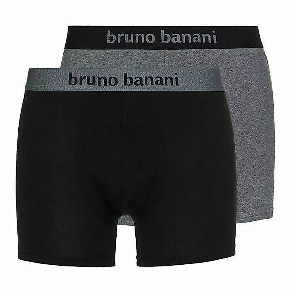 Bruno Banani Herren Boxershorts, 2er Pack - Flowing, Baumwolle Grau L (Larg günstig online kaufen