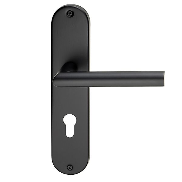 MeinTürgriff Drückergarnitur Liverpool Edelstahl Schwarz Renovierungsschild günstig online kaufen