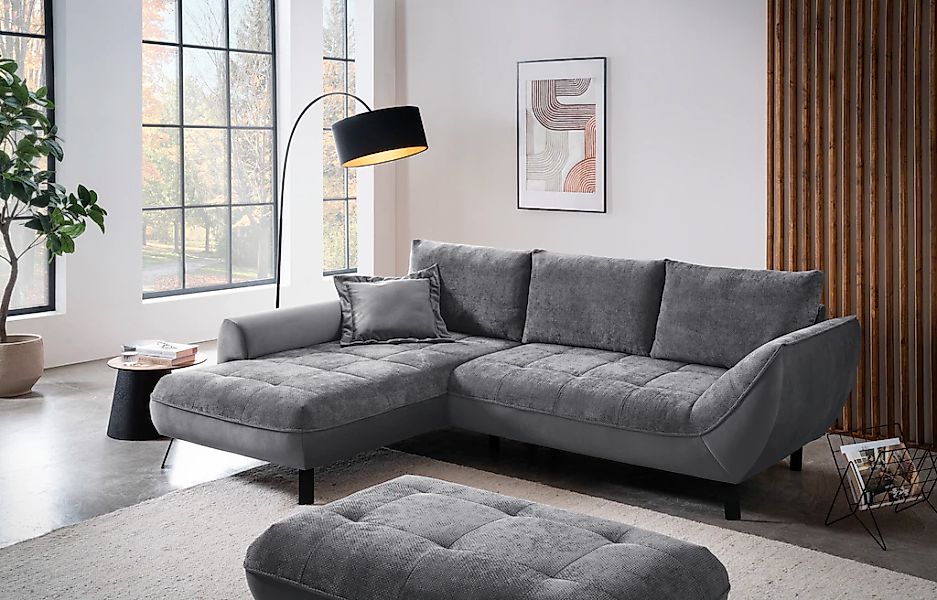 exxpo - sofa fashion Ecksofa "Bellinii, Materialmix, Strukturbezug und pfle günstig online kaufen