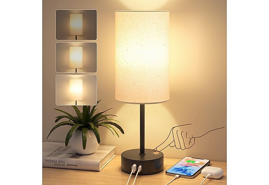 STANBOW Nachttischlampe LED Tischlampe Schreibtischlampe mit USB Ladenstati günstig online kaufen