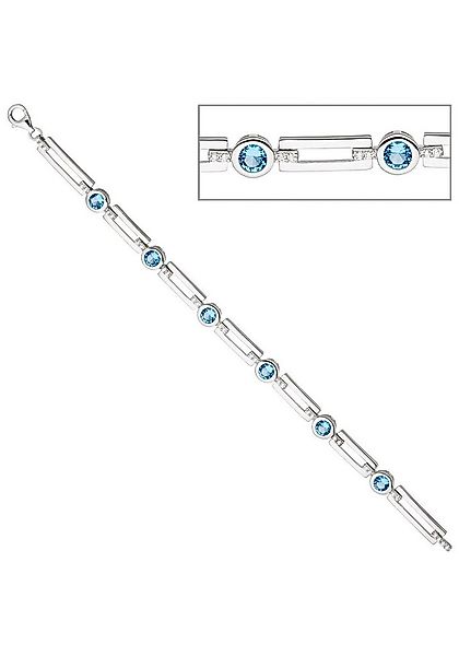 JOBO Silberarmband, 925 Silber mit blauen und weißen Zirkonia 19 cm günstig online kaufen